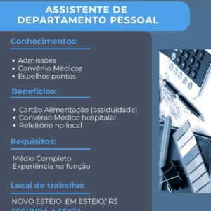 Assistente Departamento Pessoal - Esteio