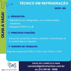 Técnico de Refrigeração - Ivoti