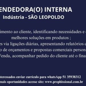 Vendedora (o) Interna - São Leopoldo