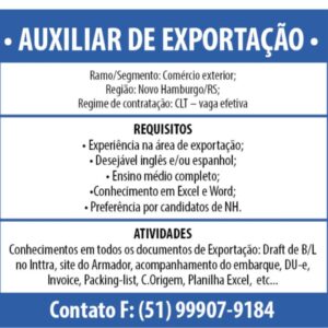 Aux. Exportação - Novo Hamburgo