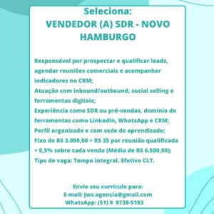 Vendedor(A) SDR - Novo Hamburgo