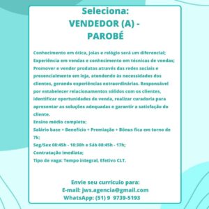 Vendedor(a) - Parobé